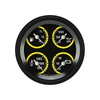 Classic Instruments® - AutoCross Yellow Series Quad Gauge
