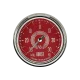 Classic Instruments® - V8 Red Steelie Series Boost/Vacuum Gauge, -30 in Hg +30 PSI